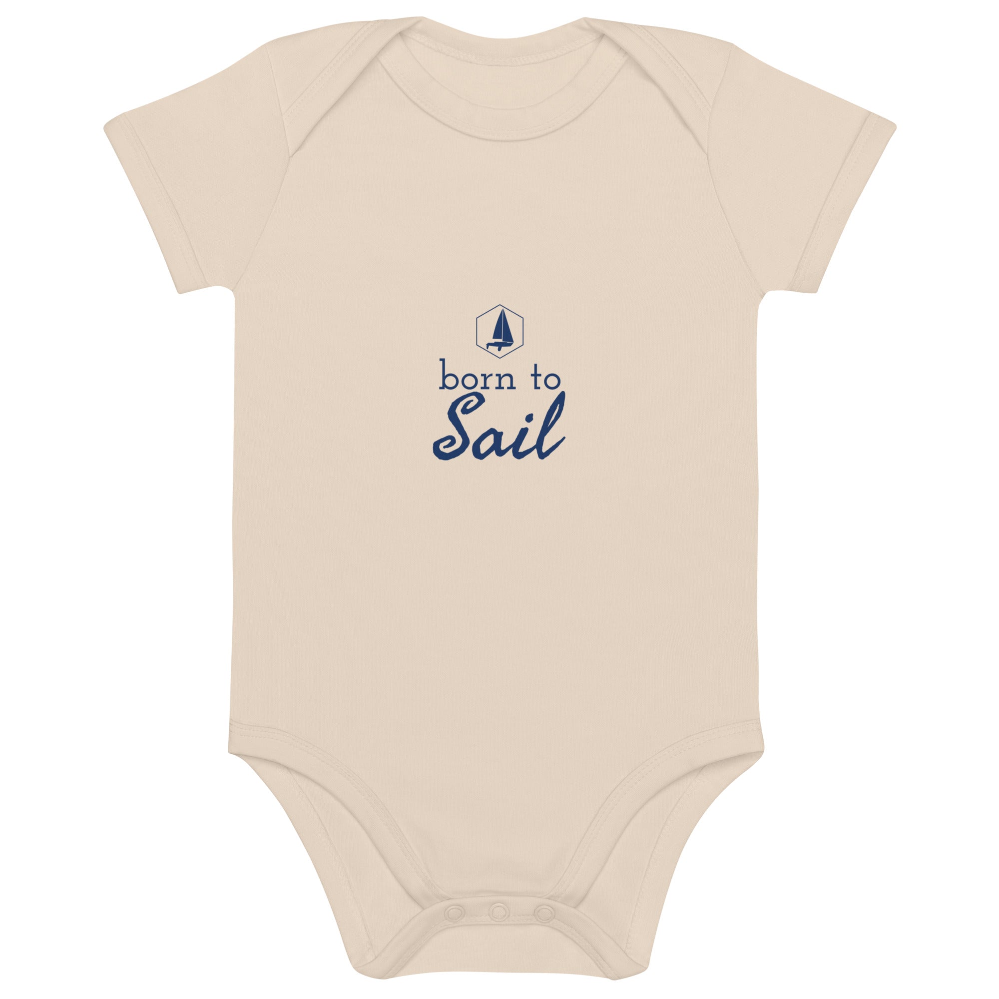 Organic cotton baby bodysuit - Born to Sail