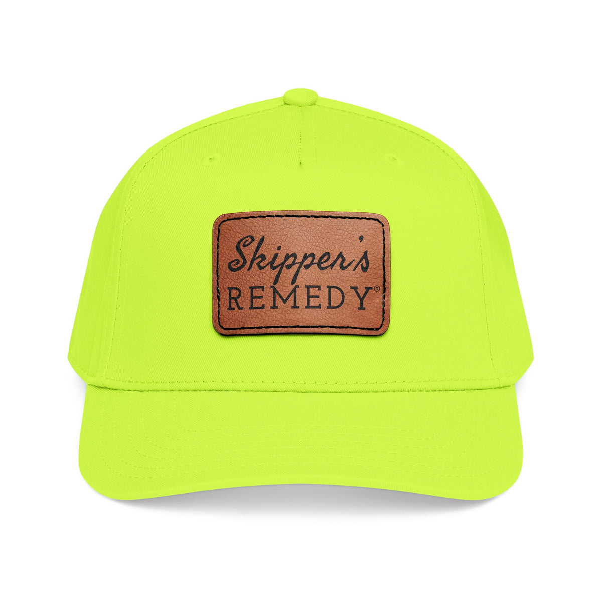 Mid Profile Baseball Cap with Leather Patch