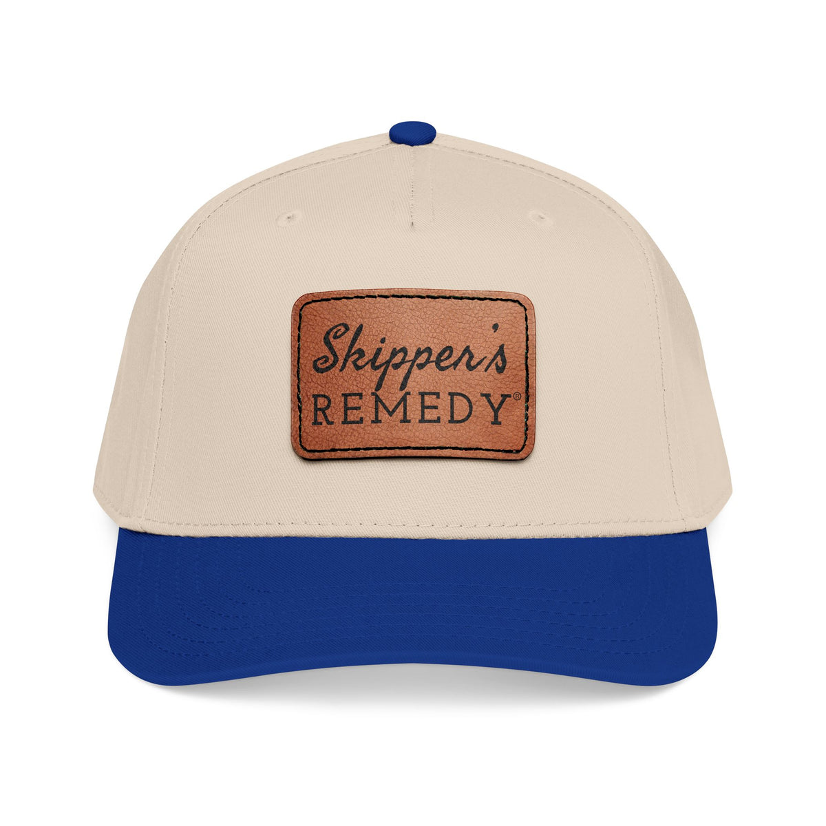Mid Profile Baseball Cap with Leather Patch