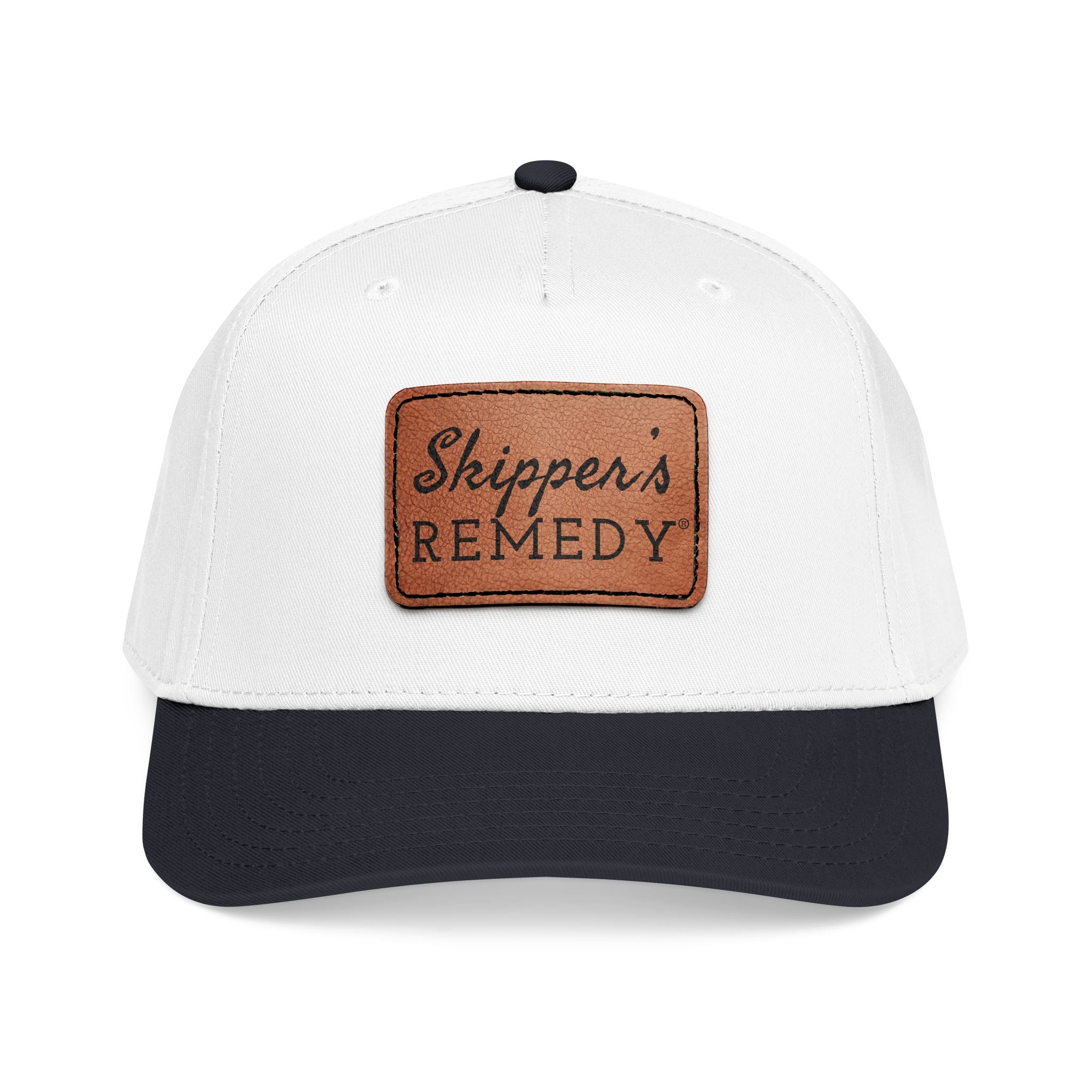 Mid Profile Baseball Cap with Leather Patch
