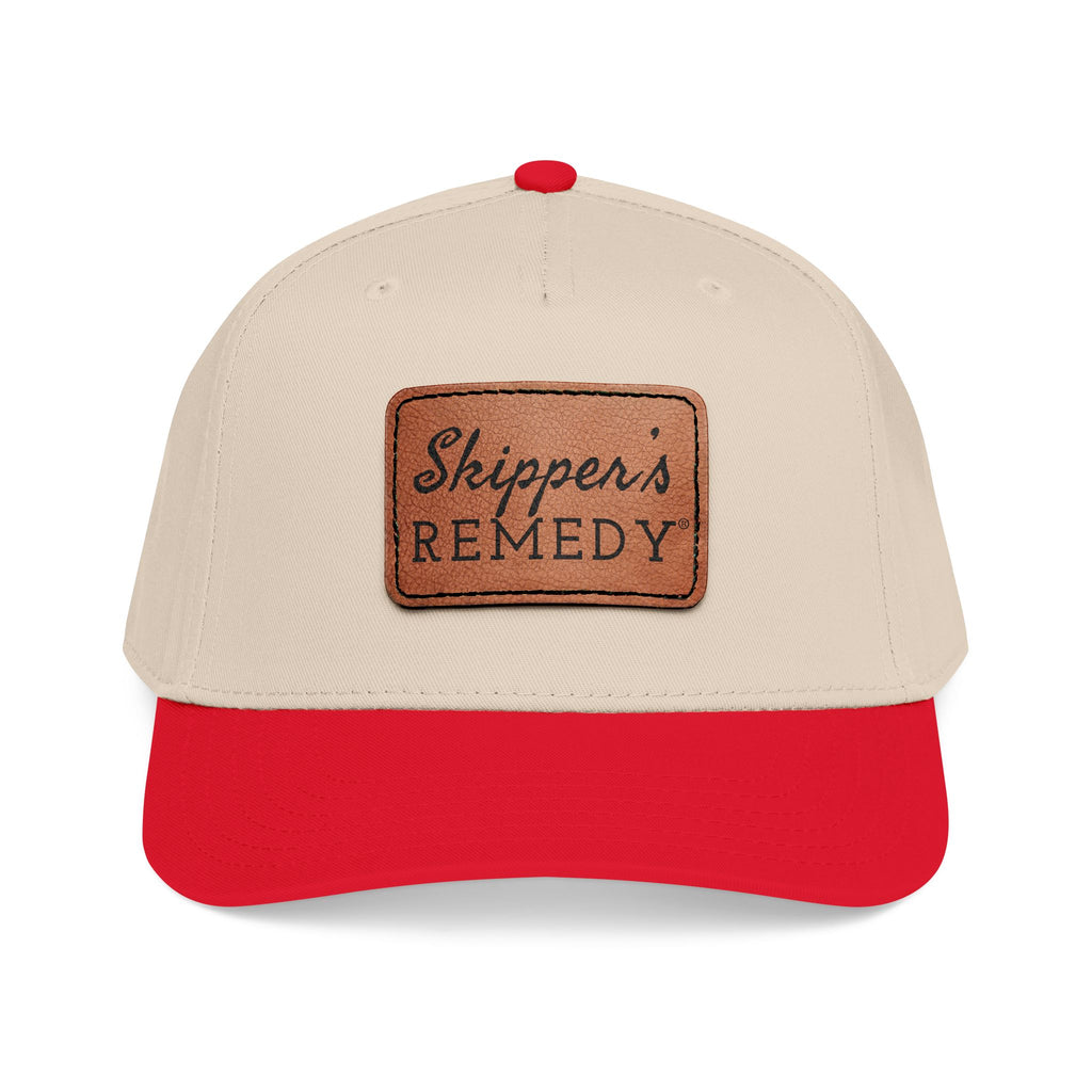 Mid Profile Baseball Cap with Leather Patch
