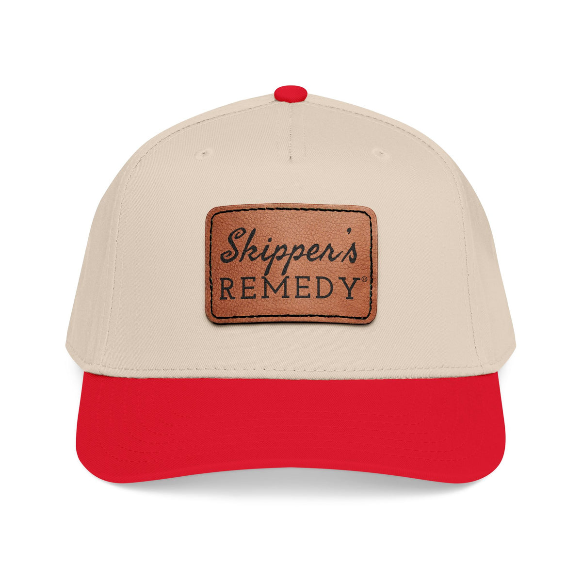 Mid Profile Baseball Cap with Leather Patch