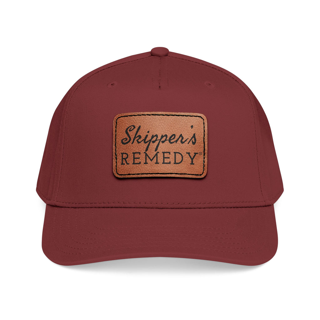 Mid Profile Baseball Cap with Leather Patch