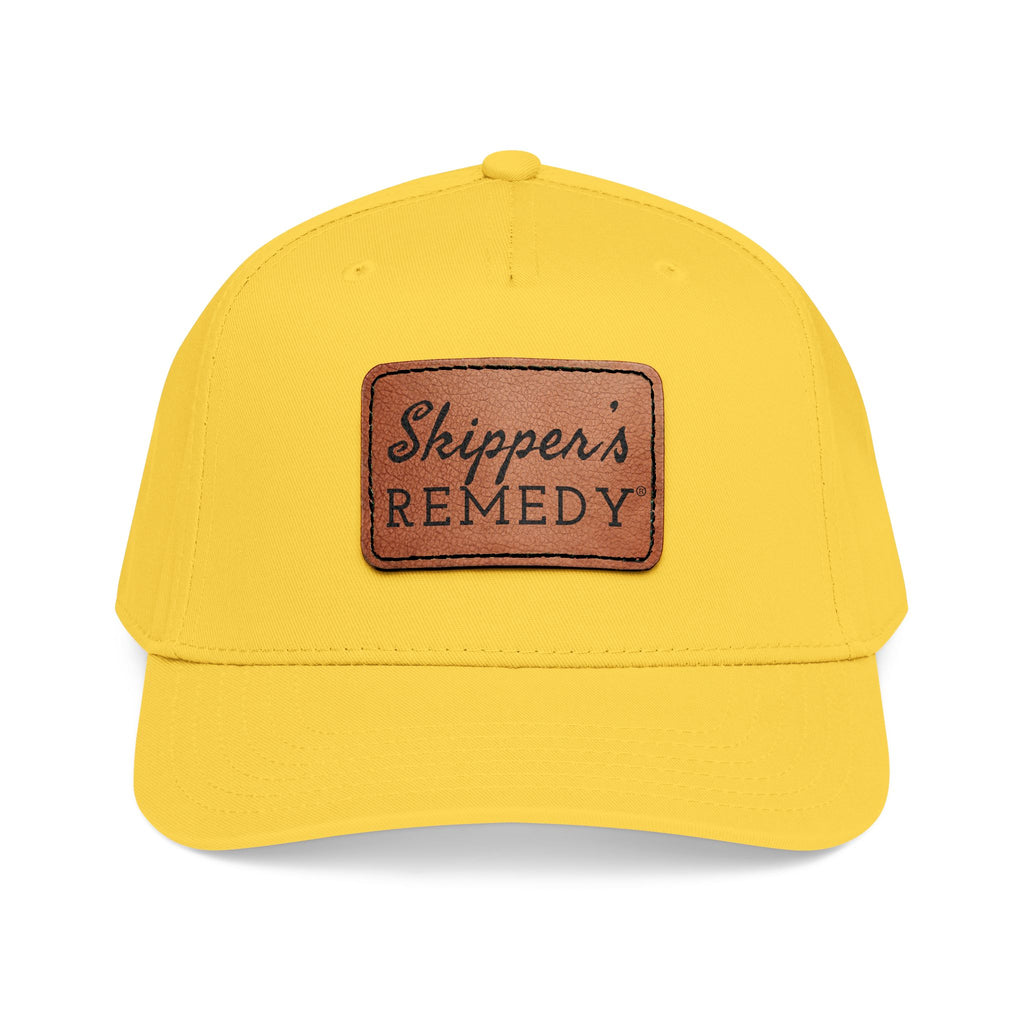 Mid Profile Baseball Cap with Leather Patch