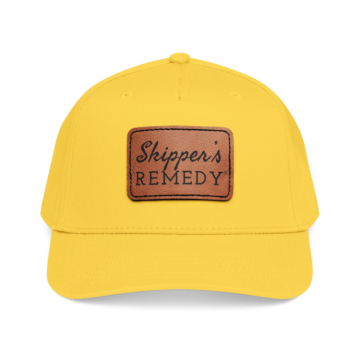 Mid Profile Baseball Cap with Leather Patch