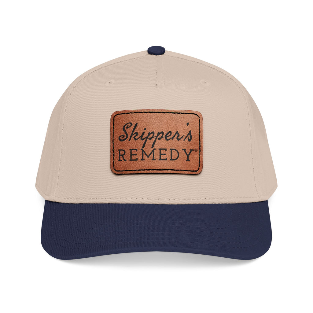 Mid Profile Baseball Cap with Leather Patch