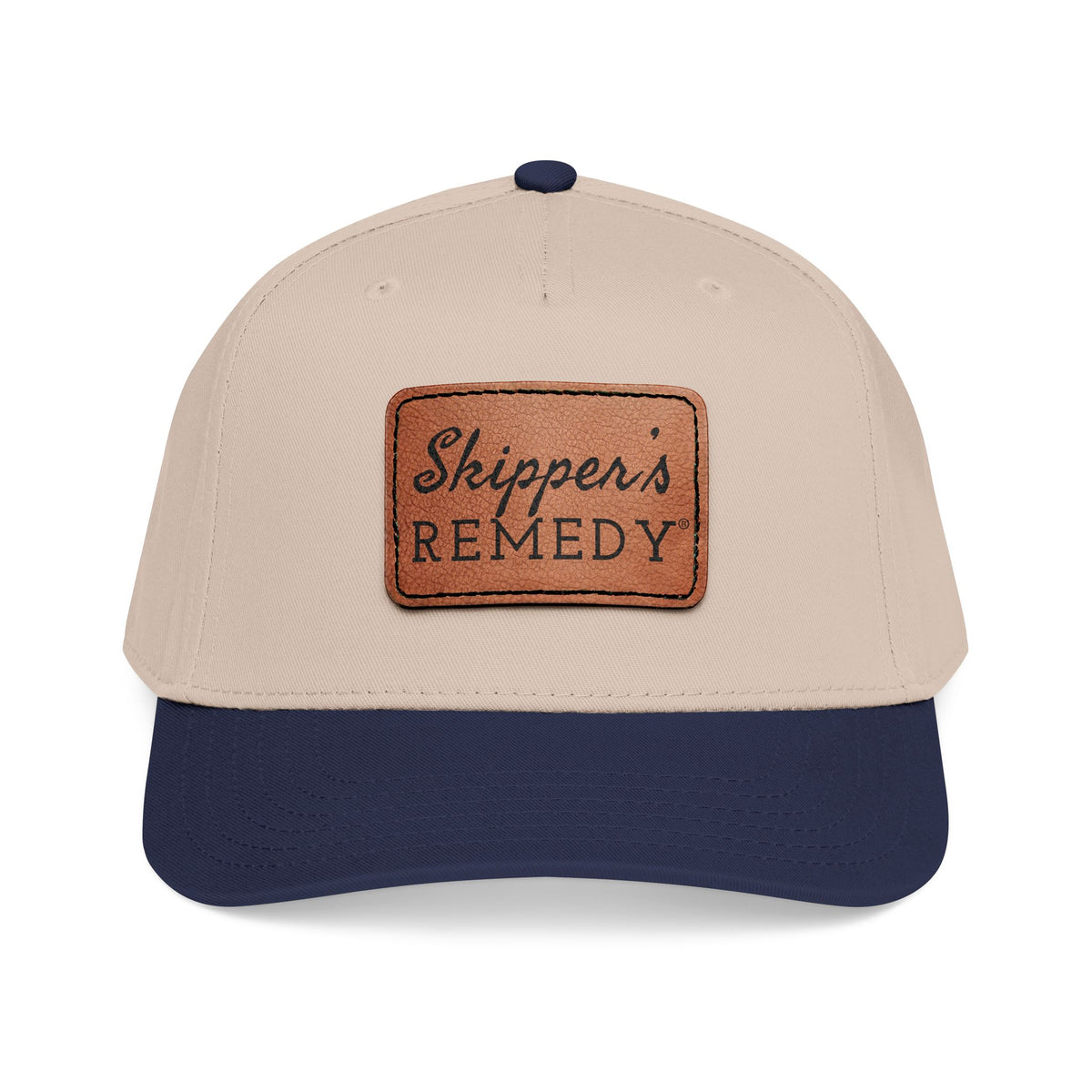 Mid Profile Baseball Cap with Leather Patch