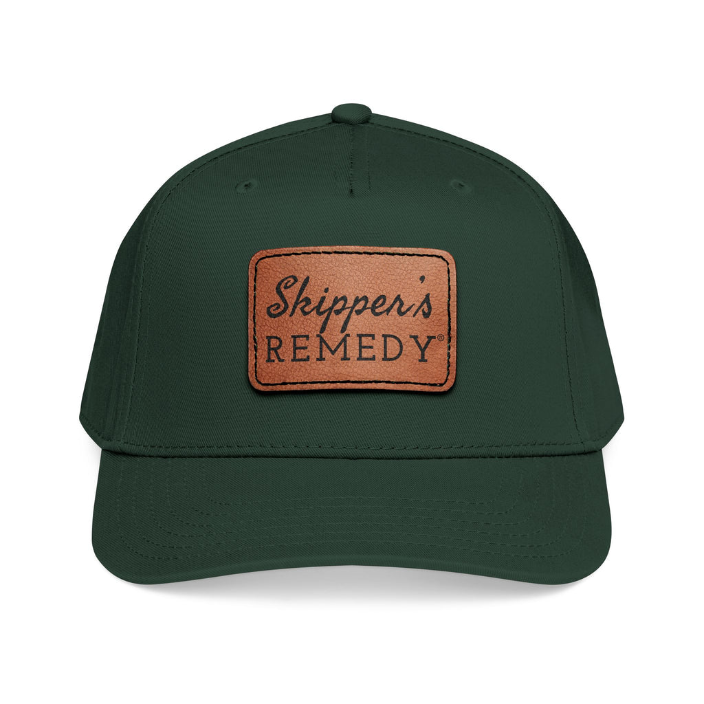 Mid Profile Baseball Cap with Leather Patch