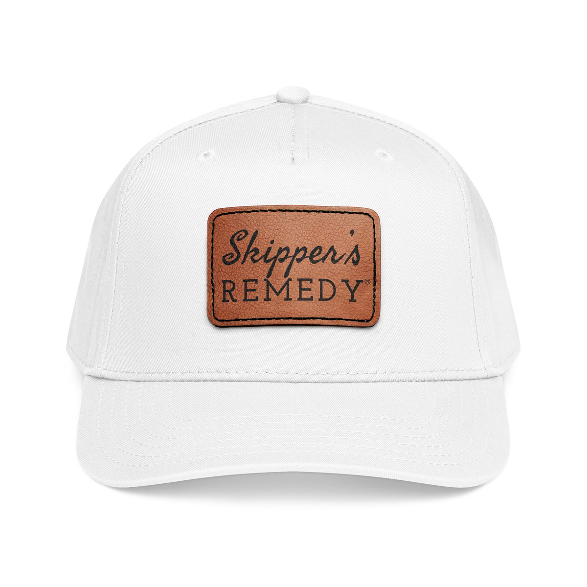 Mid Profile Baseball Cap with Leather Patch
