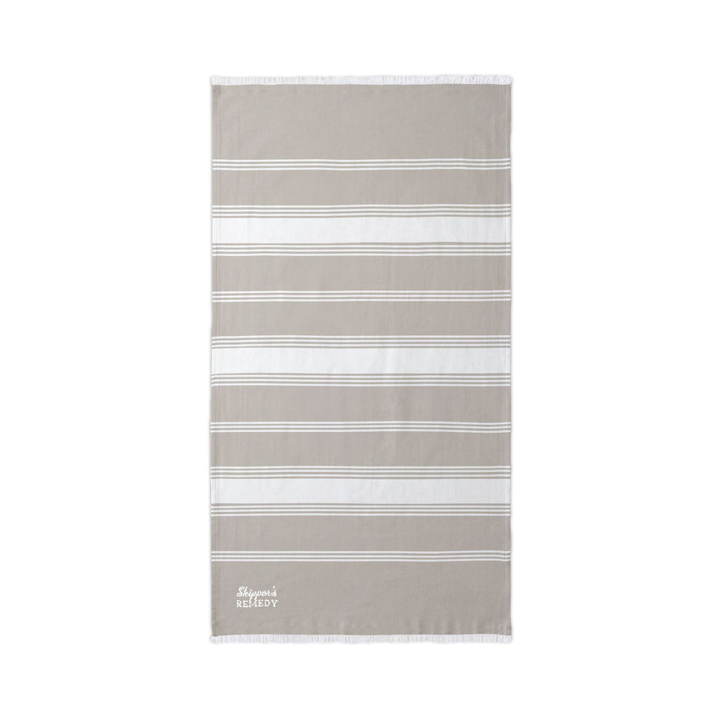 Striped Beach Throw with Embroidered Detail