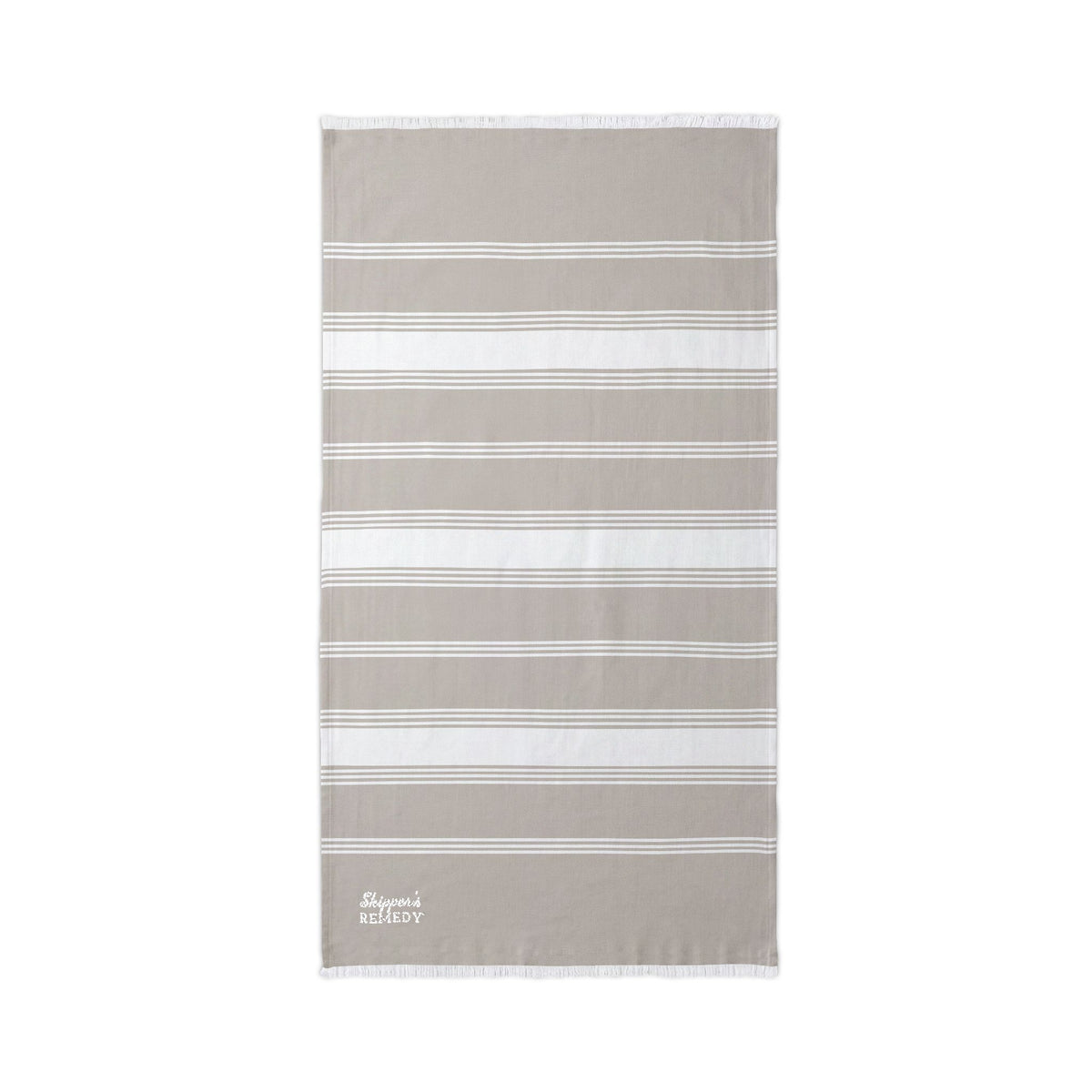 Striped Beach Throw with Embroidered Detail