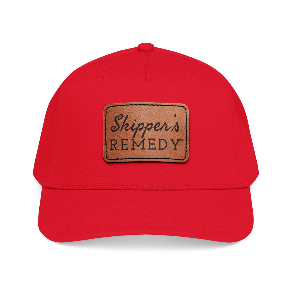 Mid Profile Baseball Cap with Leather Patch