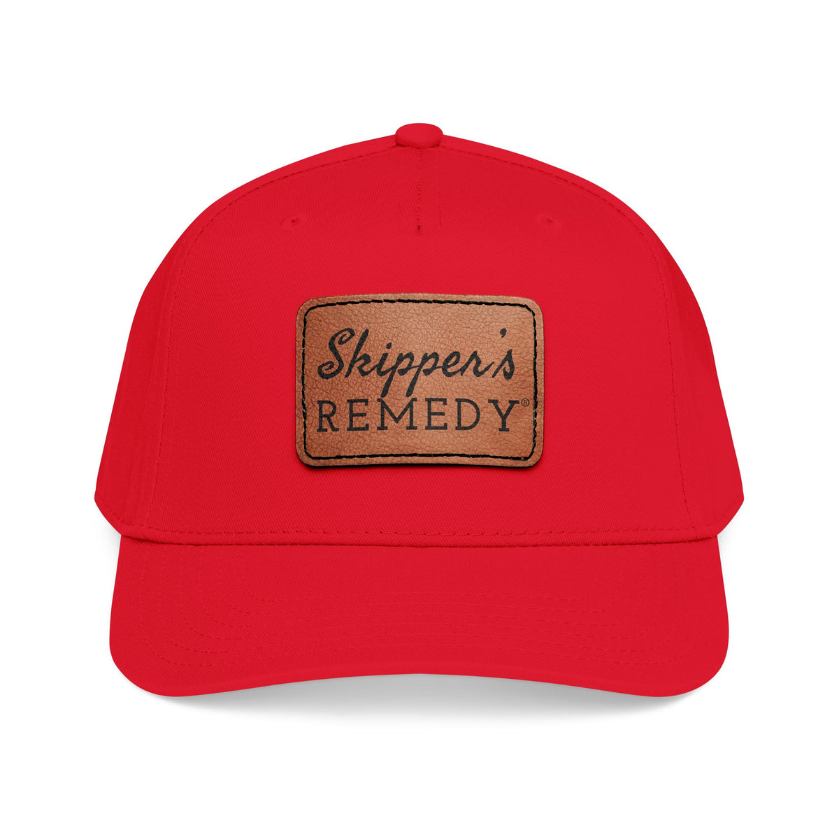Mid Profile Baseball Cap with Leather Patch