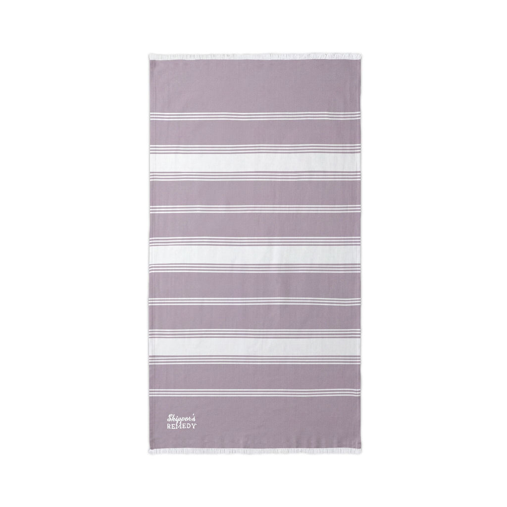 Striped Beach Throw with Embroidered Detail