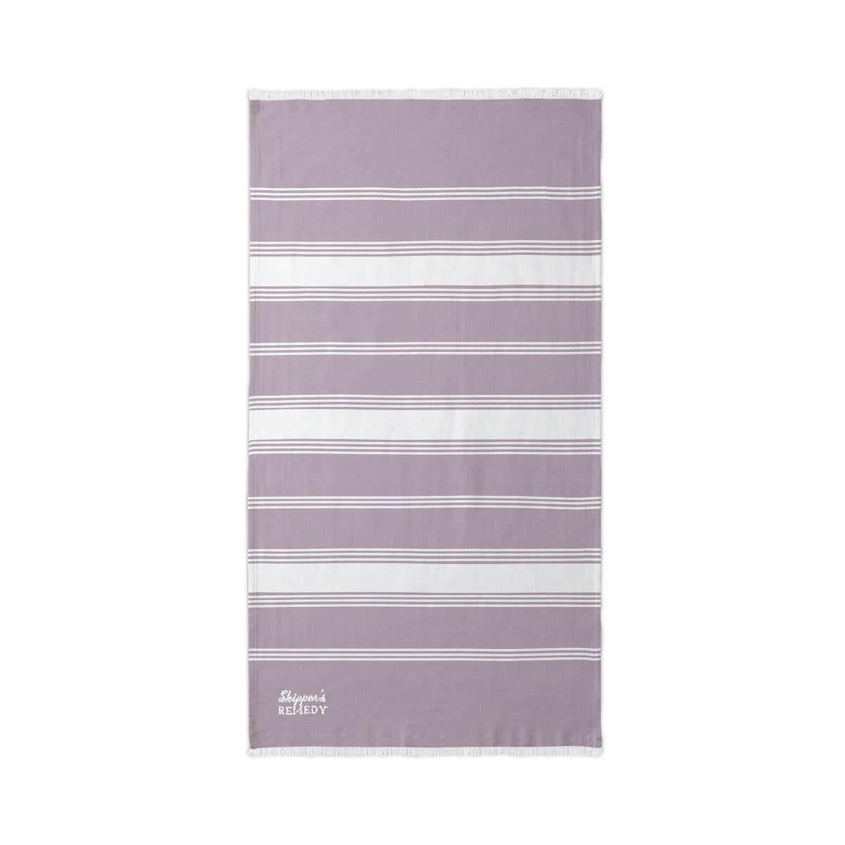 Striped Beach Throw with Embroidered Detail