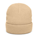 Embroidered Ribbed Knit Beanie