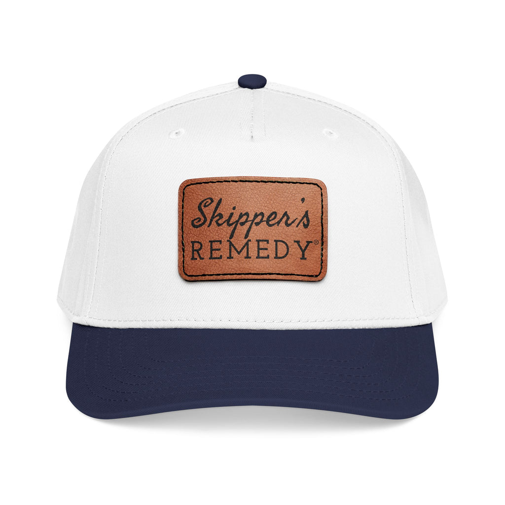 Mid Profile Baseball Cap with Leather Patch