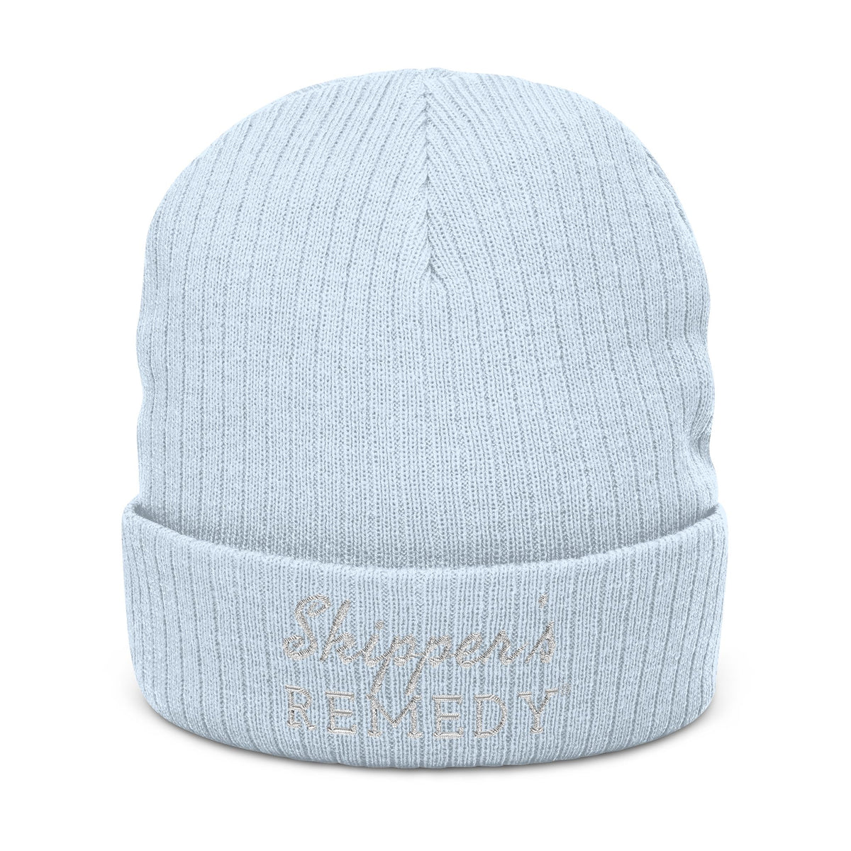 Embroidered Ribbed Knit Beanie