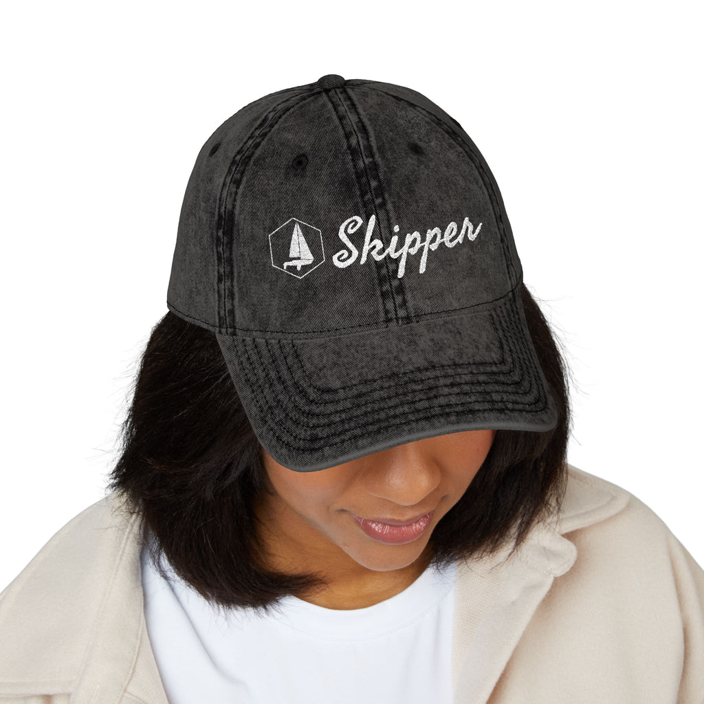 “Skipper” Embroidered Vintage Cap