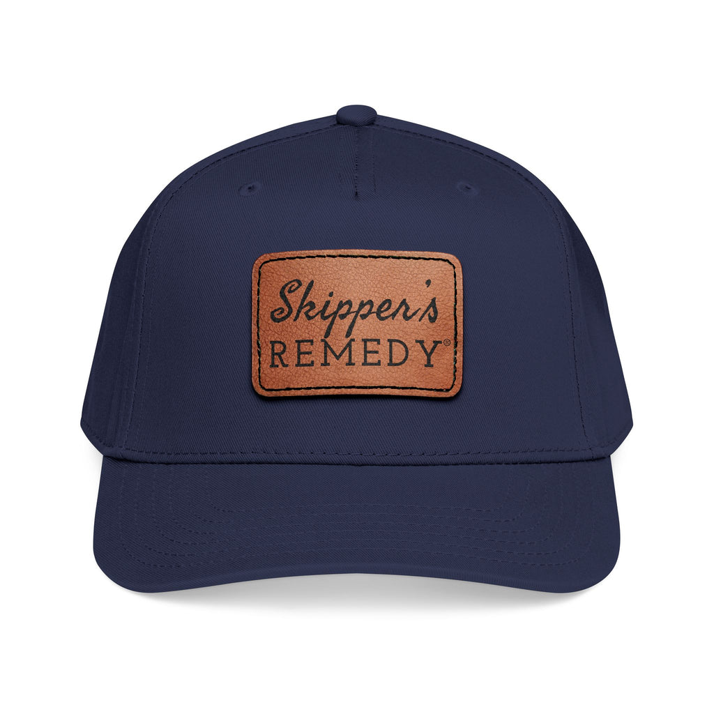 Mid Profile Baseball Cap with Leather Patch