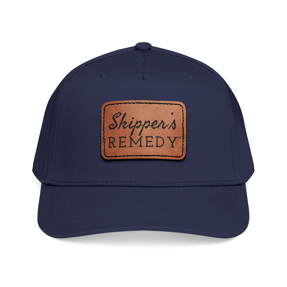 Mid Profile Baseball Cap with Leather Patch