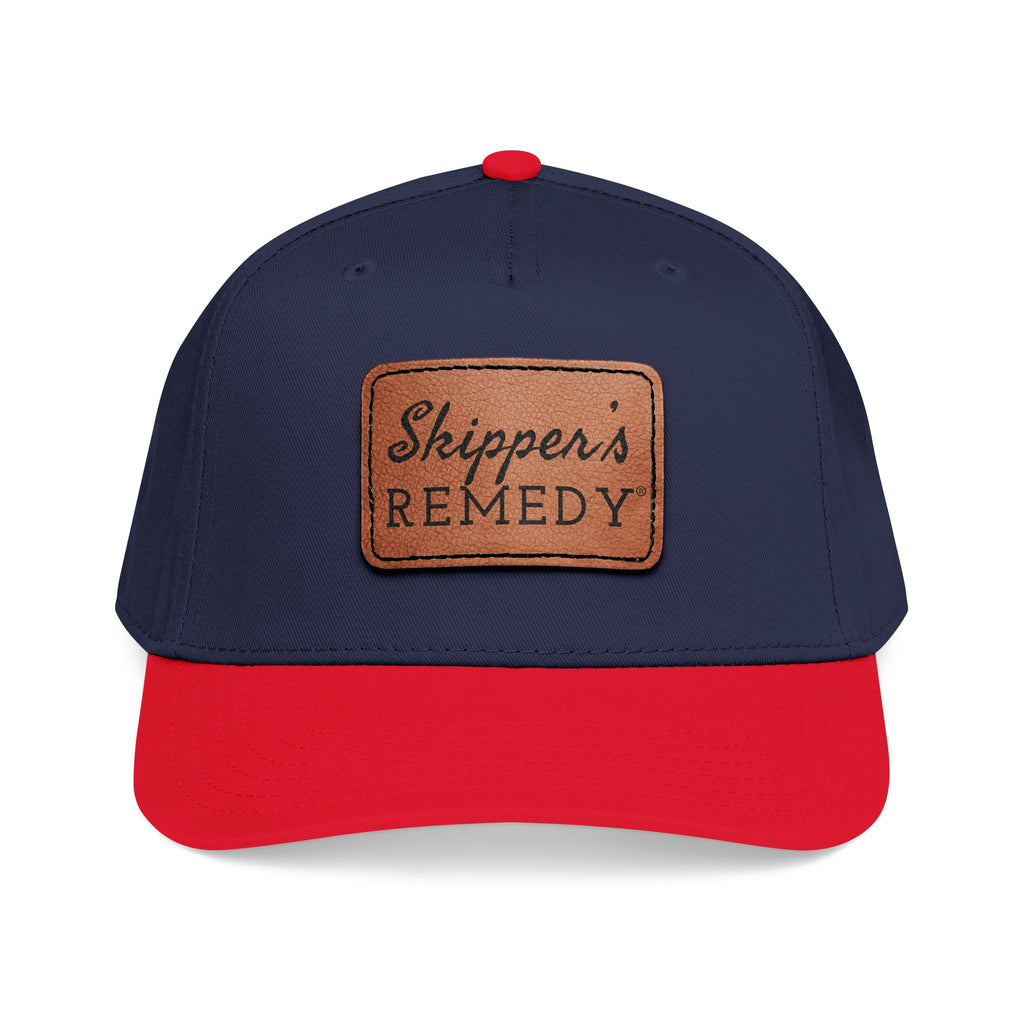 Mid Profile Baseball Cap with Leather Patch