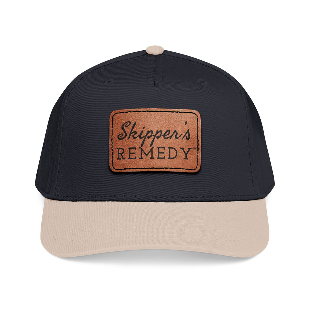 Mid Profile Baseball Cap with Leather Patch
