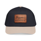 Mid Profile Baseball Cap with Leather Patch