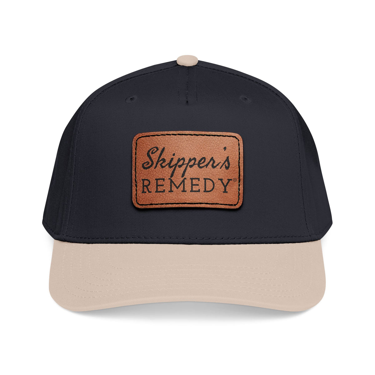 Mid Profile Baseball Cap with Leather Patch
