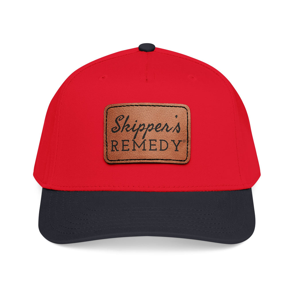 Mid Profile Baseball Cap with Leather Patch