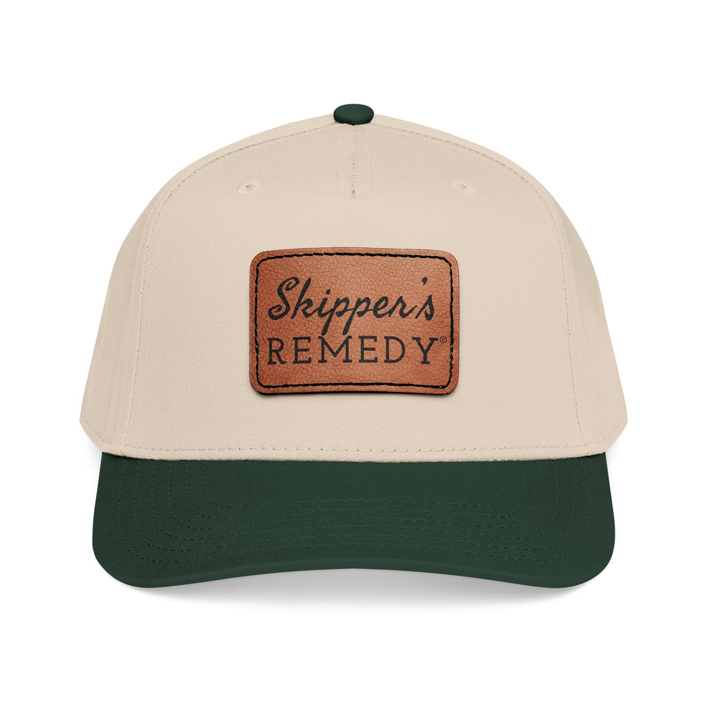 Mid Profile Baseball Cap with Leather Patch