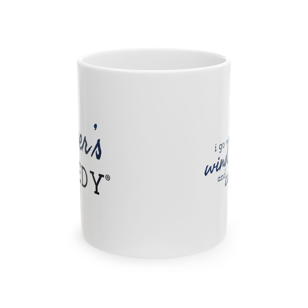 I go with the flow... Wind, Current, and Caffeine - 11oz/15oz Ceramic Coffee Mug