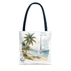 Beach Sailboat Tote Bag - Personalizable
