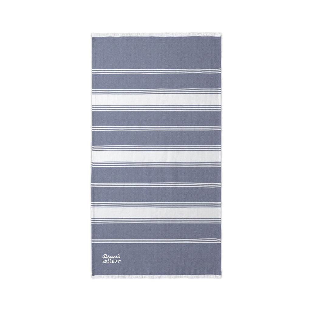 Striped Beach Throw with Embroidered Detail