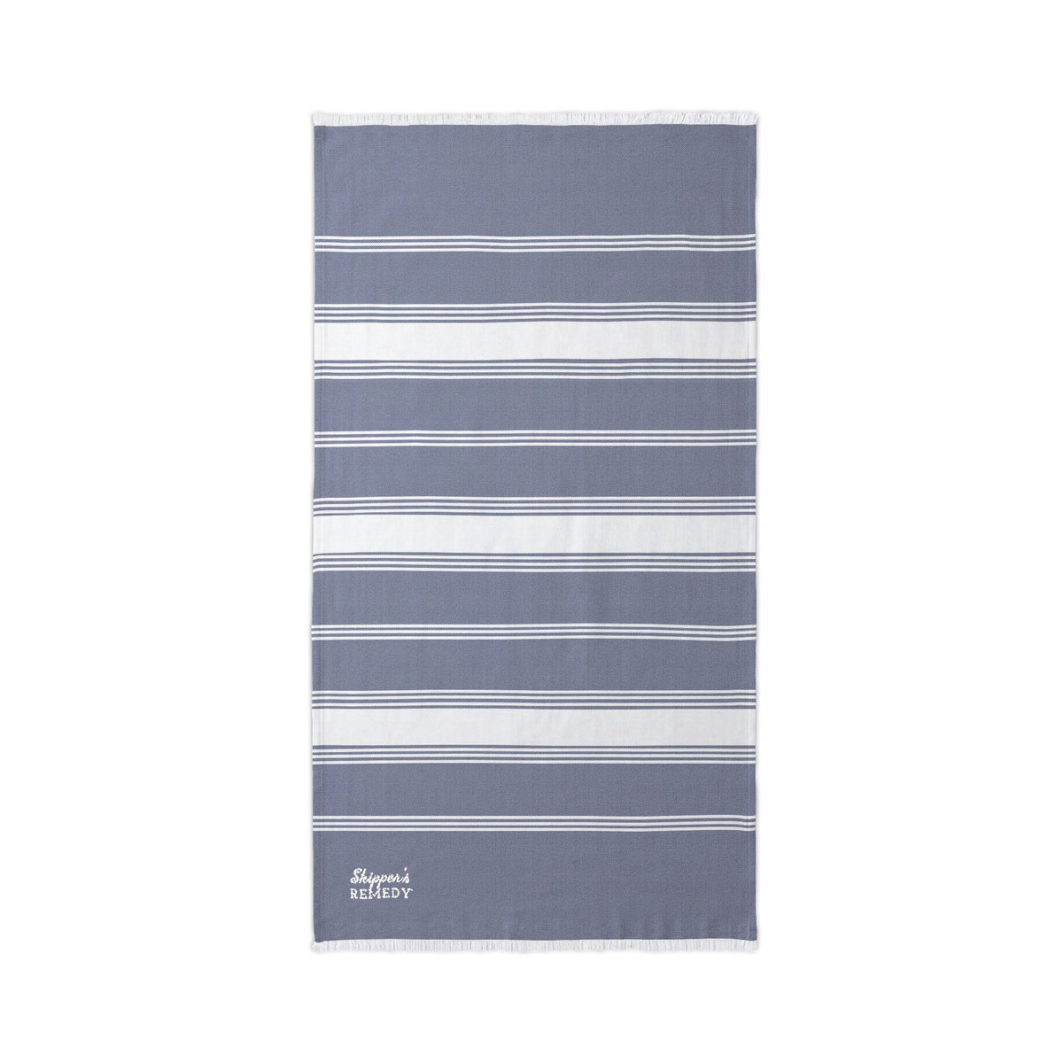 Striped Beach Throw with Embroidered Detail