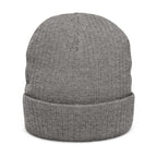 Embroidered Ribbed Knit Beanie