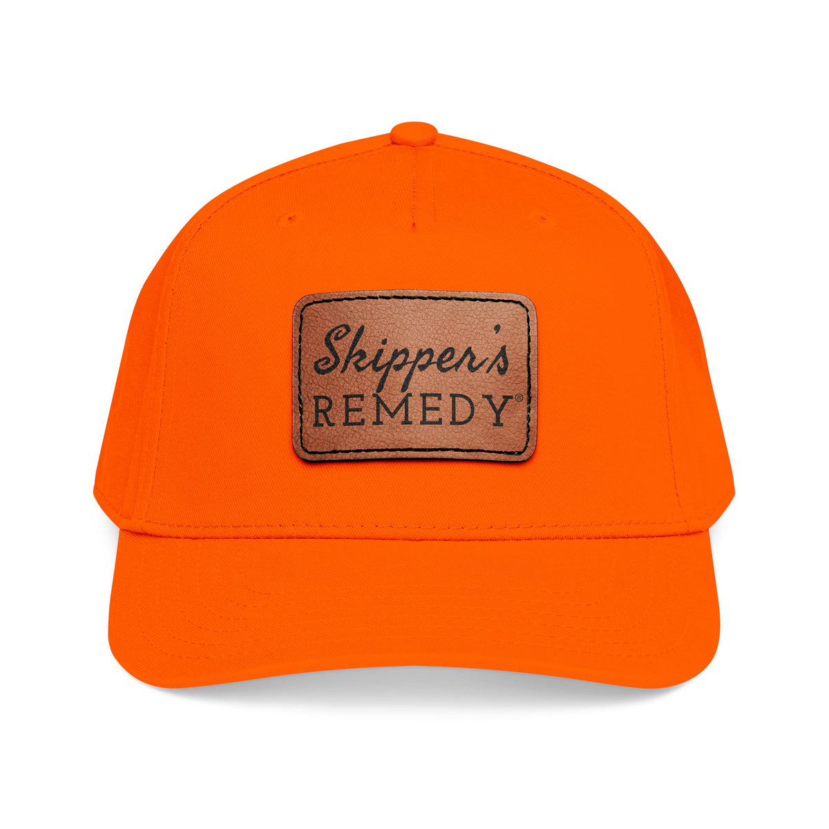 Mid Profile Baseball Cap with Leather Patch