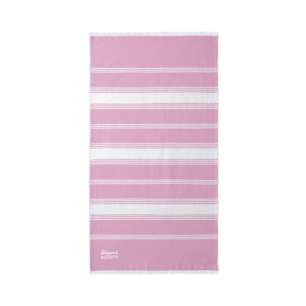 Striped Beach Throw with Embroidered Detail