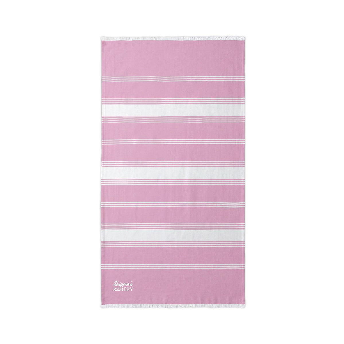 Striped Beach Throw with Embroidered Detail