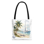 Beach Sailboat Tote Bag - Personalizable