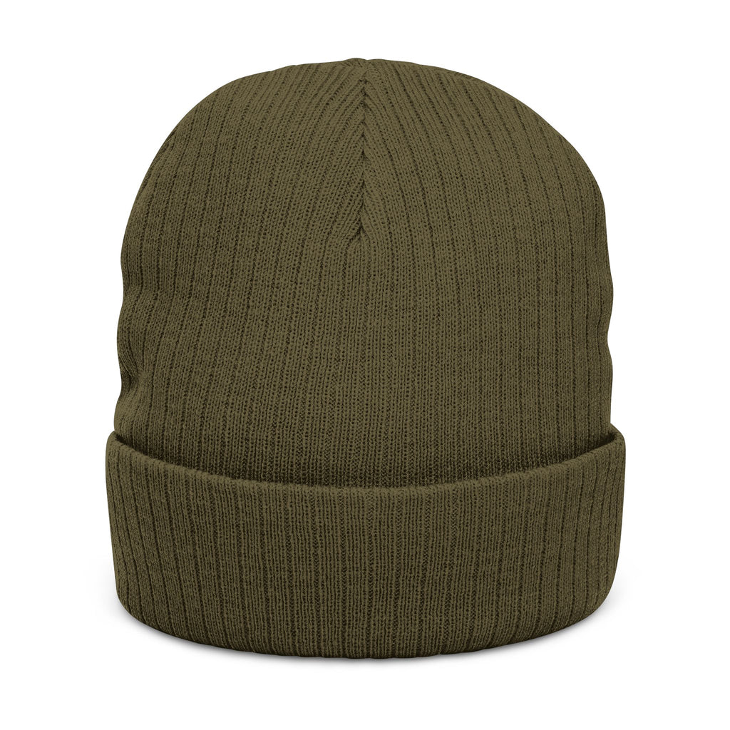 Embroidered Ribbed Knit Beanie