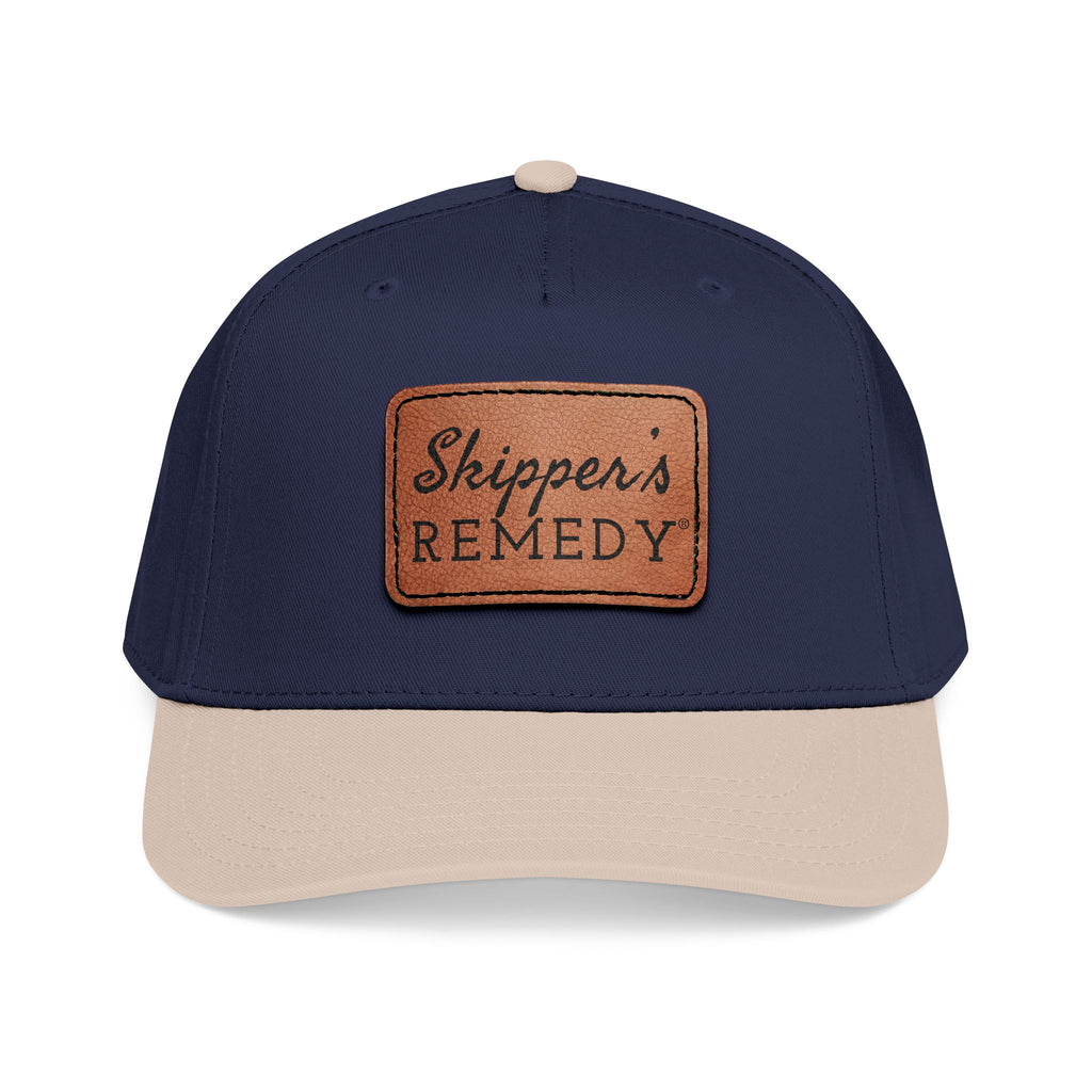 Mid Profile Baseball Cap with Leather Patch