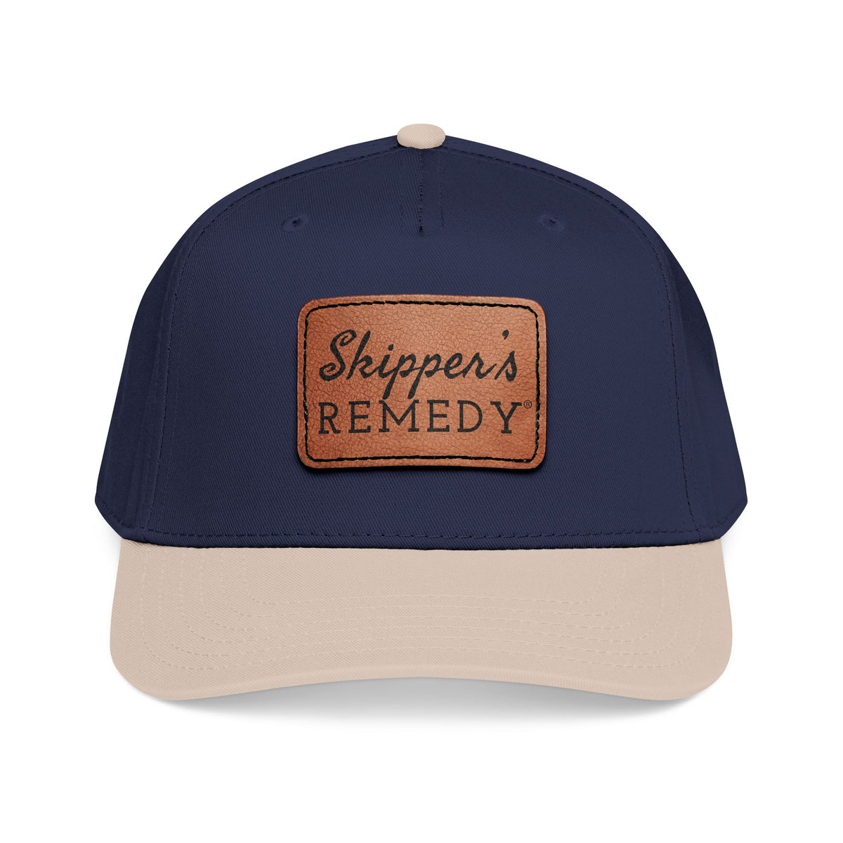 Mid Profile Baseball Cap with Leather Patch