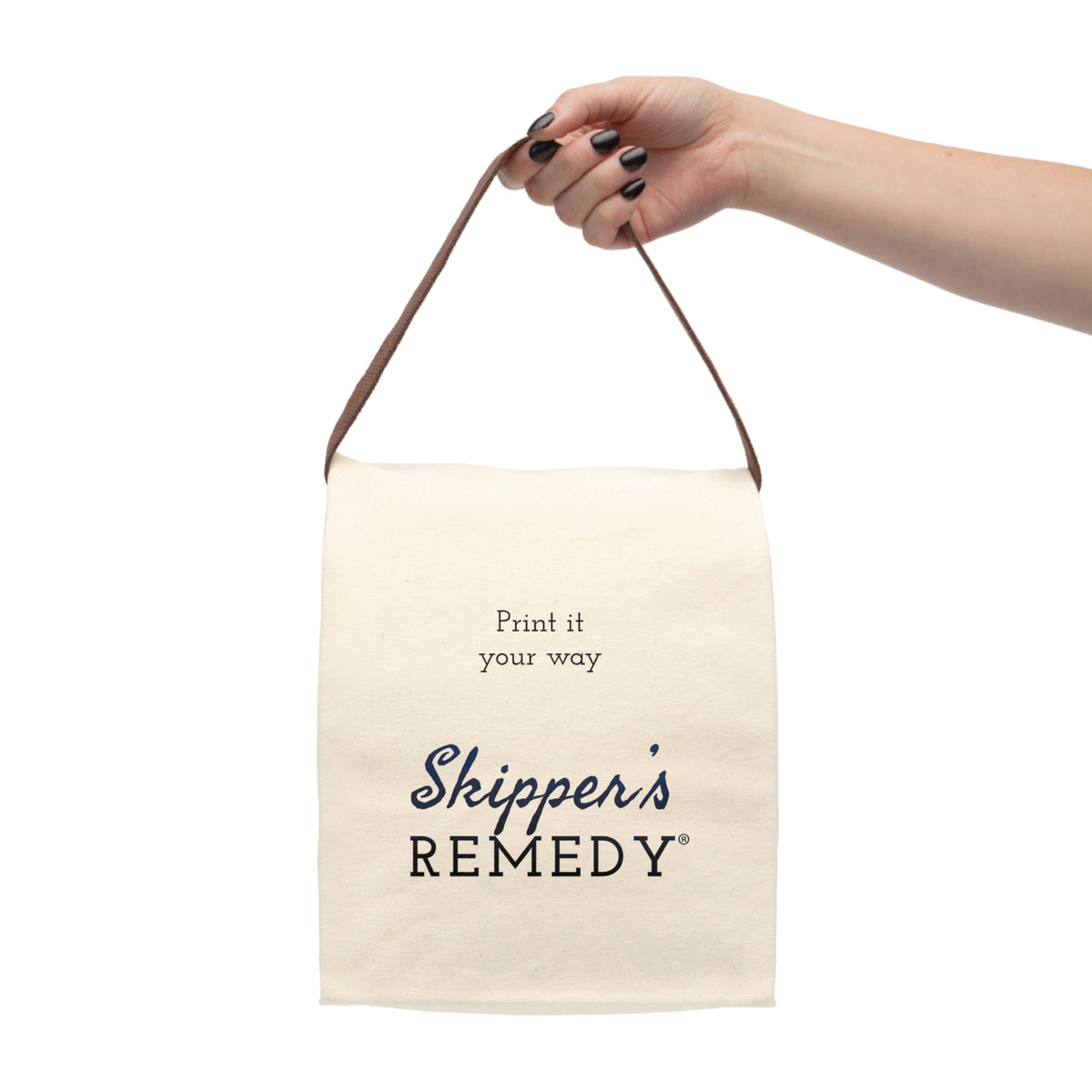 Canvas Lunch Bag with Strap - Personalizable