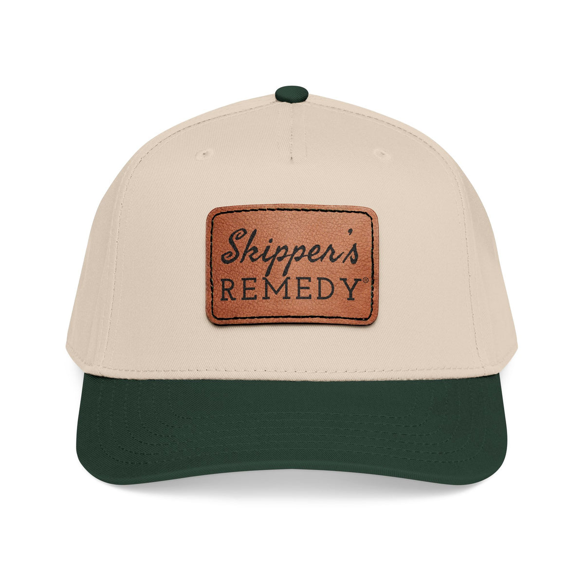 Mid Profile Baseball Cap with Leather Patch