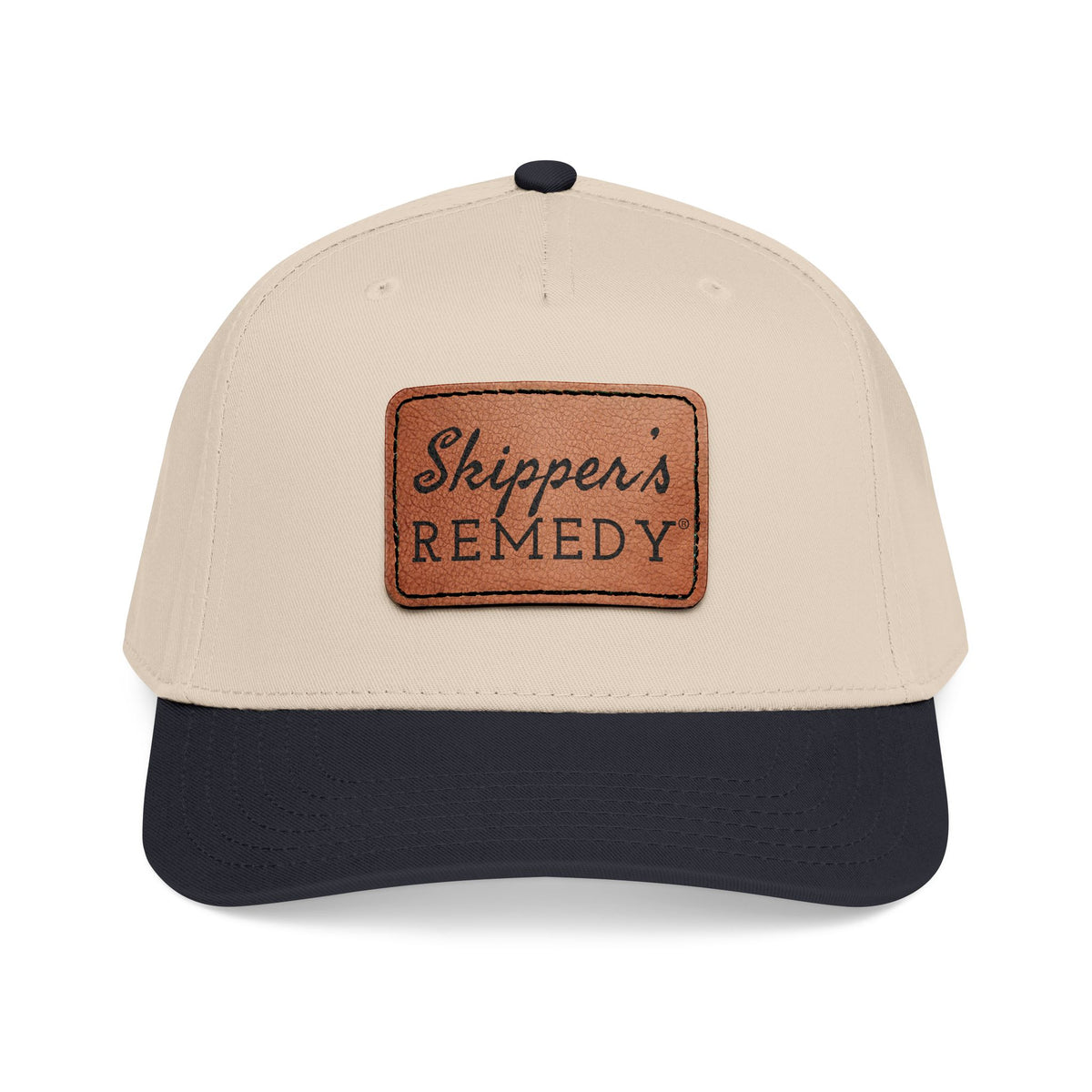Mid Profile Baseball Cap with Leather Patch