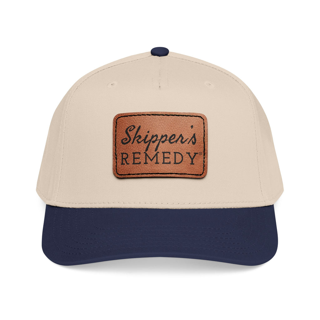 Mid Profile Baseball Cap with Leather Patch