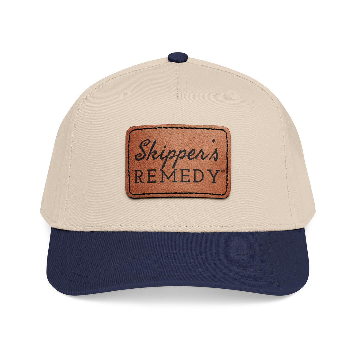 Mid Profile Baseball Cap with Leather Patch