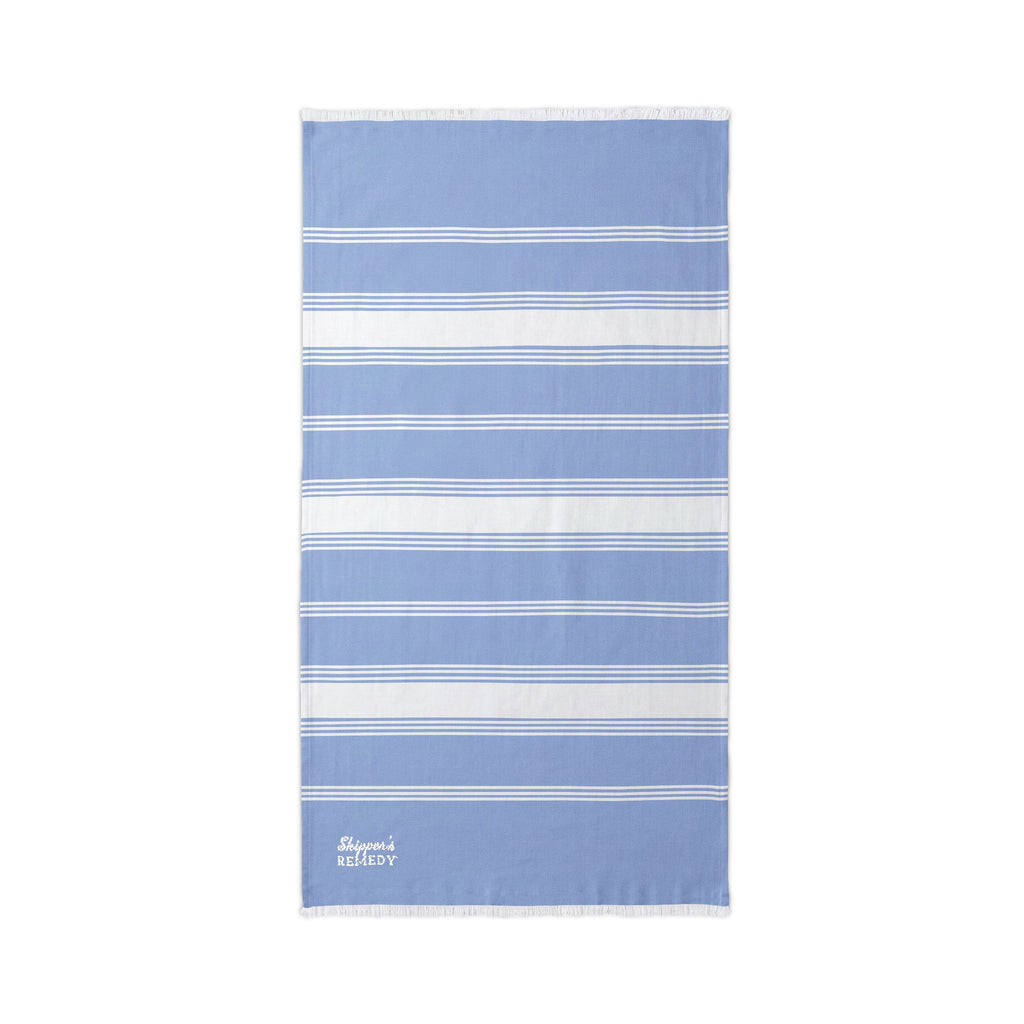 Striped Beach Throw with Embroidered Detail