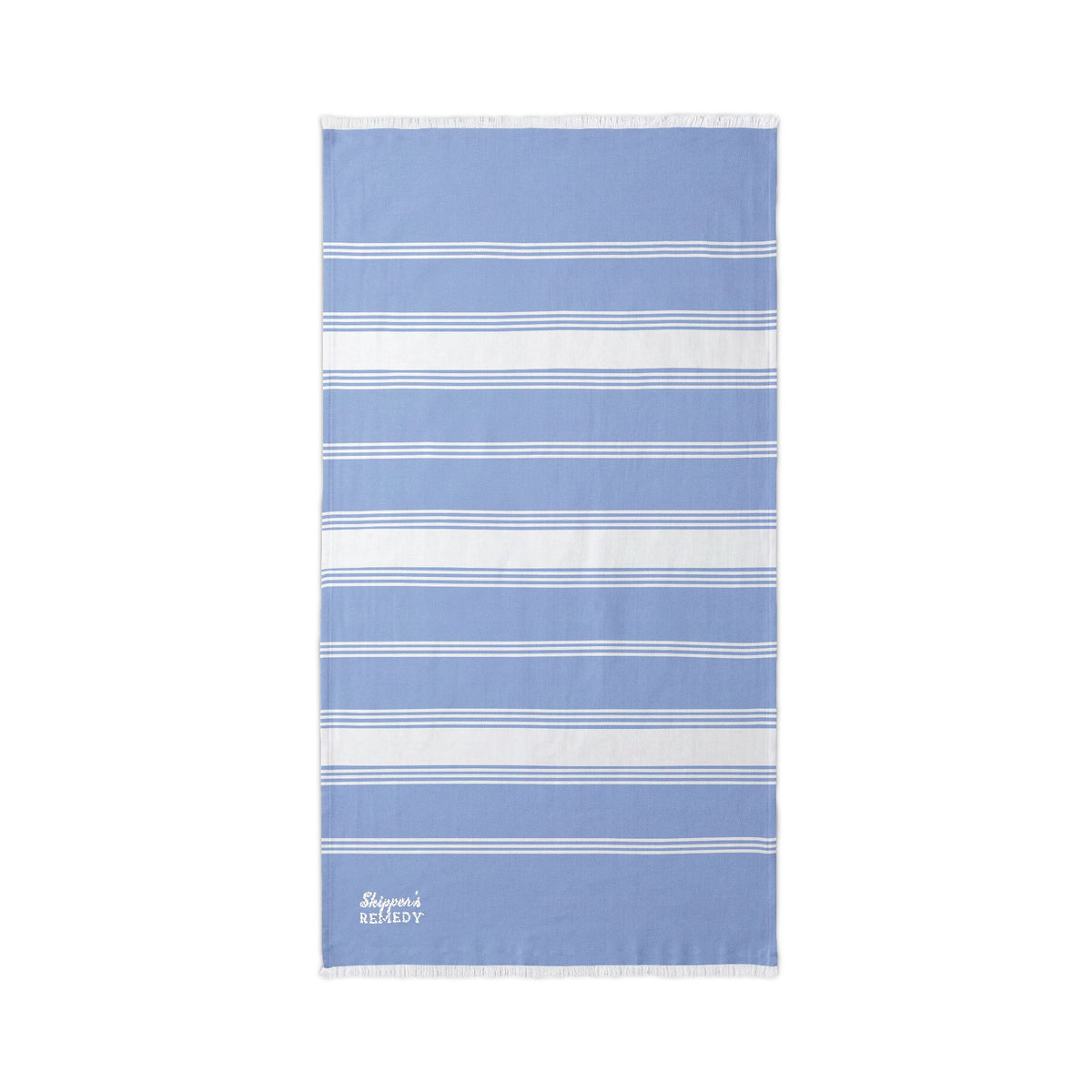 Striped Beach Throw with Embroidered Detail